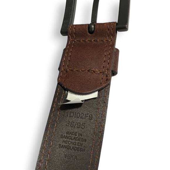 Dickies Men's 38MM Wide Bridle Leather Casual Belt Brown Workwear 11DI02F9 Work - Picture 2 of 4